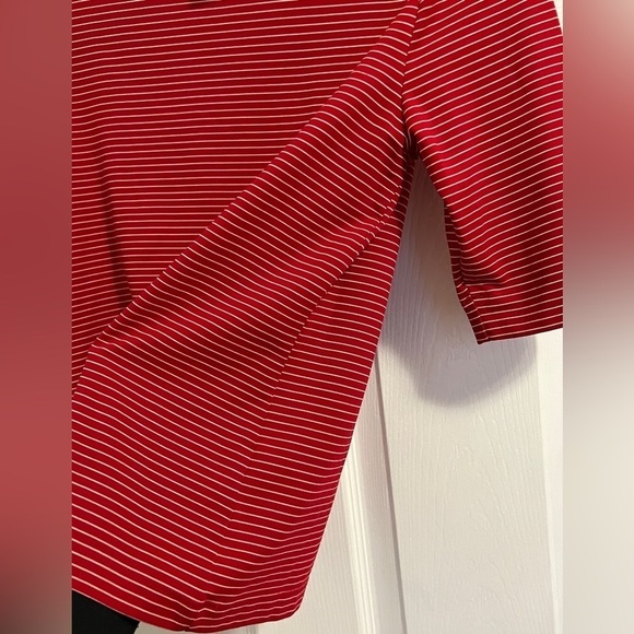 2 for $10 Lauren Ralph Lauren Pinstripe Short Sleeve Top Women’s Size Medium - Picture 6 of 7